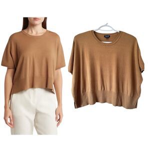 Splendid Women SMALL Crew Neck Short Sleeve Sweater Boxy Pullover Oversized